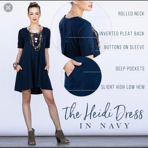 Navy Heidi dress in French Terry